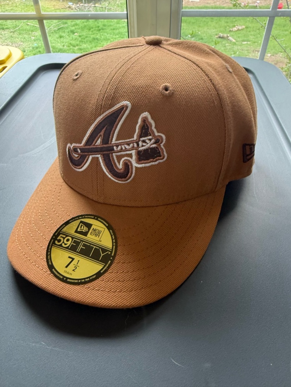 New Era Brown Atlanta Braves Fitted Hat